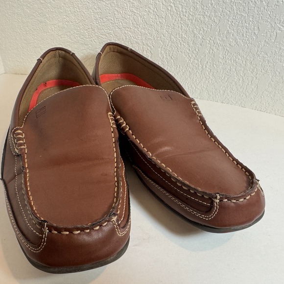 Tommy Hilfiger Mens Dathan Slip On Loafers Shoes Brown Size 11 - Picture 1 of 16